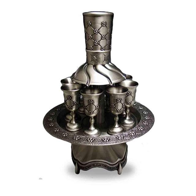 Legacy Judaica 8541931961 8 Cup Kiddush Wine Fountain, 14 1/2’H, Pewter