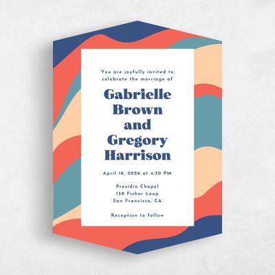 Blue Diamond Wedding Invitation - Laula Portrait