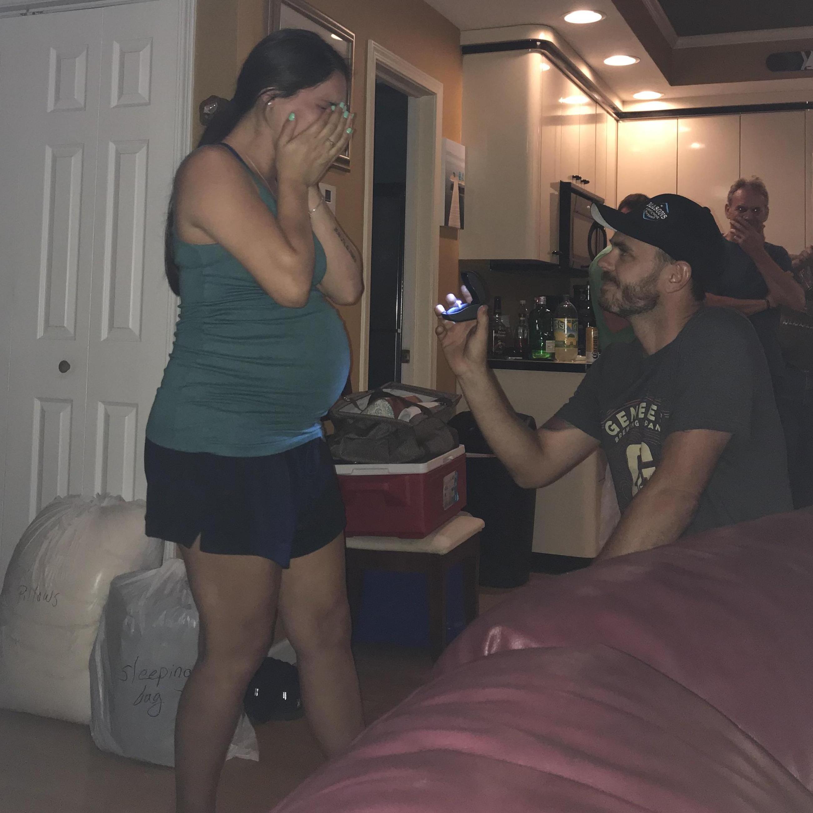 The night of the Proposal (July 21st 2018) Surrounded by friends and family at a cottage on Conesus Lake in NY.