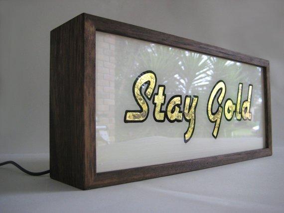 Stay Gold Handmade Wooden Lightbox