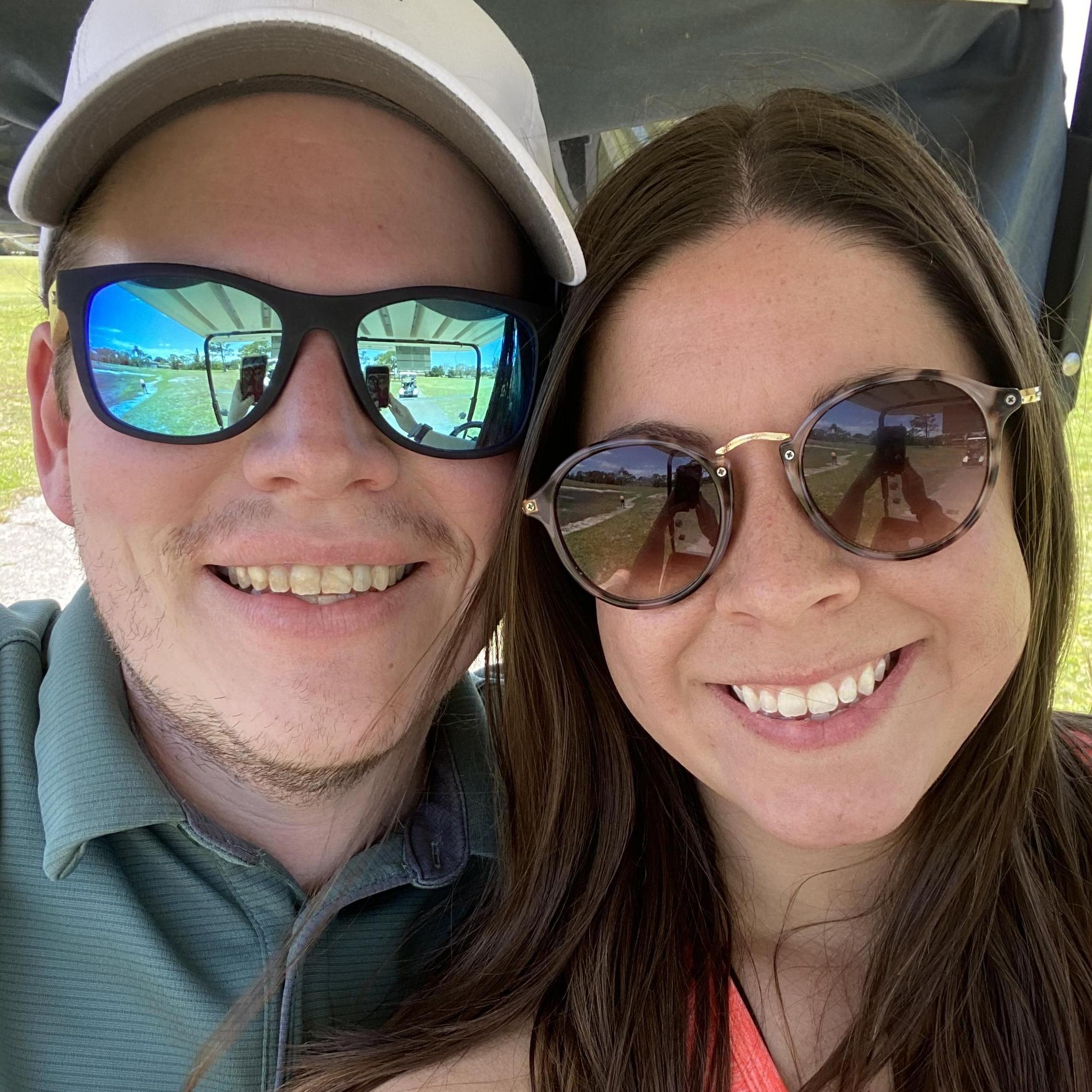 Our first time golfing together.
