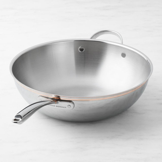 Williams Sonoma Thermo-Clad Copper Pro Wok, 13"