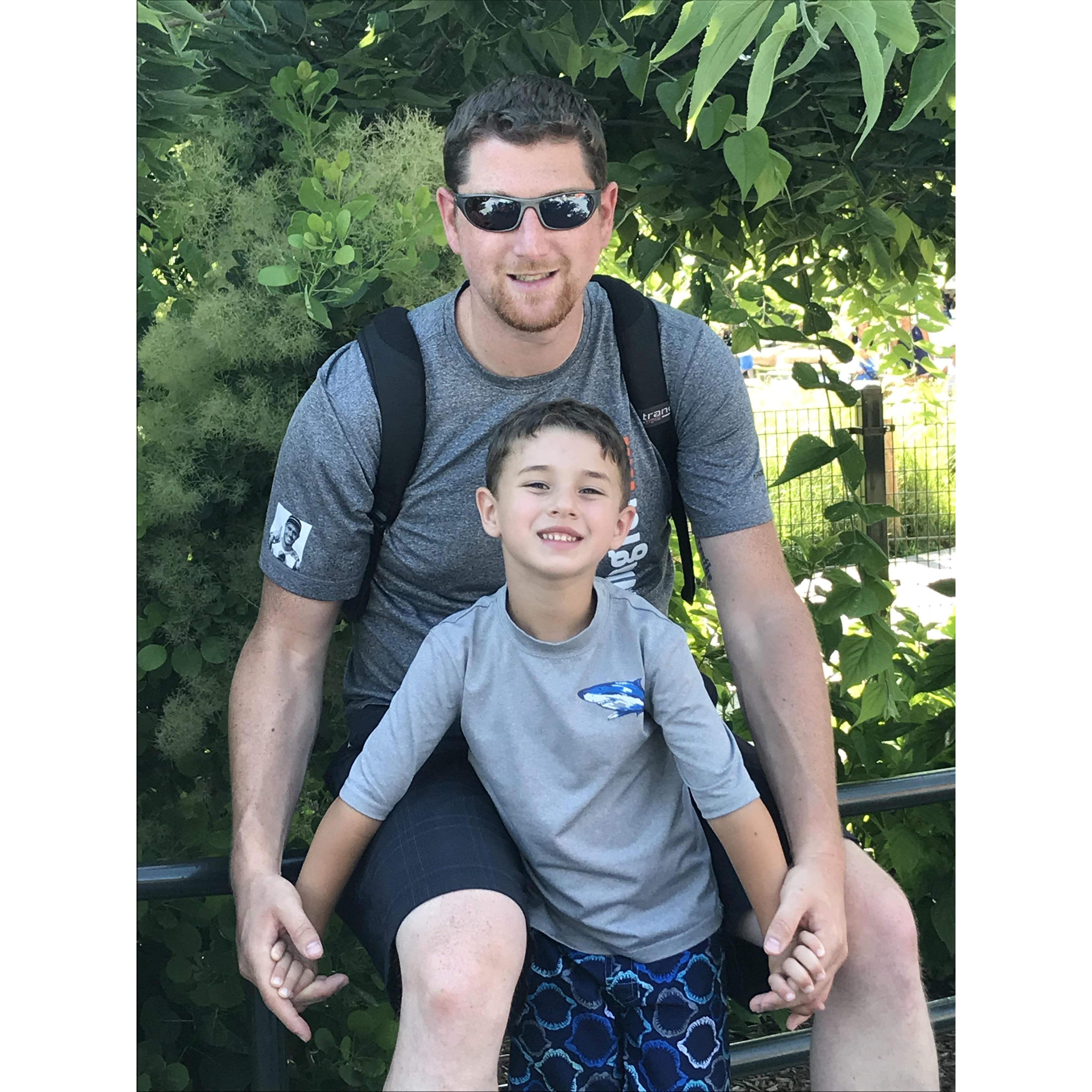 Fun at the park in Chicago on a family trip.