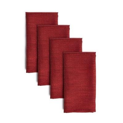 4pk 20"X20" Harper Napkins Maroon - Town & Country Living