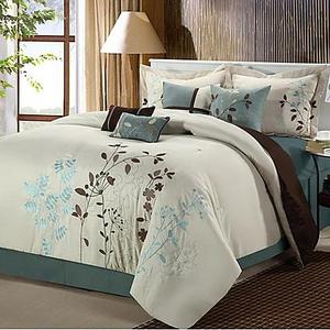 Chic Home Brooke 8-Piece Queen Comforter Set in Turquoise
