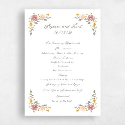 Dark Sage, Green Wedding Program - Flor