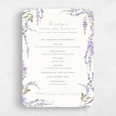 Purple Rounded Wedding Program - Riga