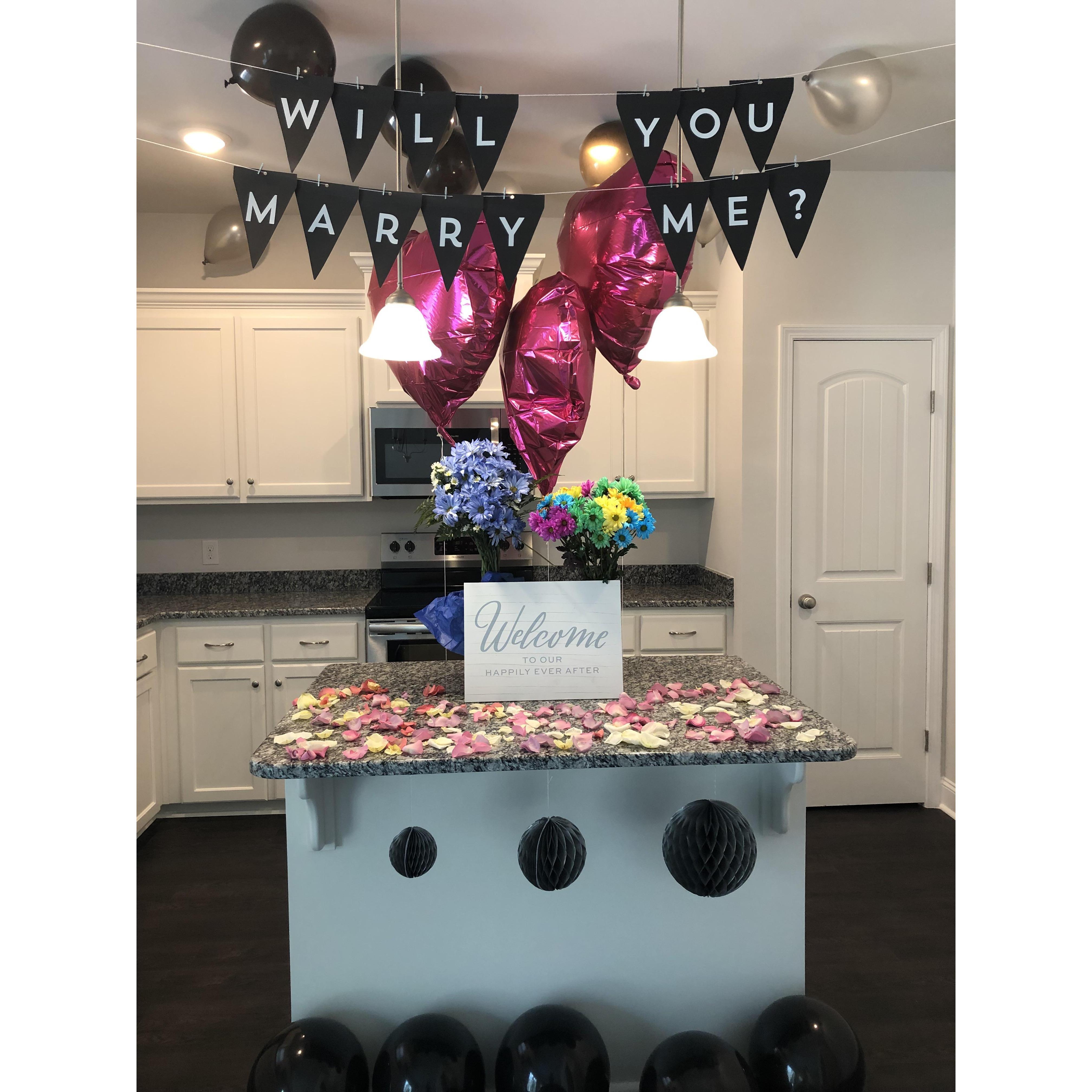 The beginning of our happily ever after. Justin proposed in the new house right after closing and getting keys.