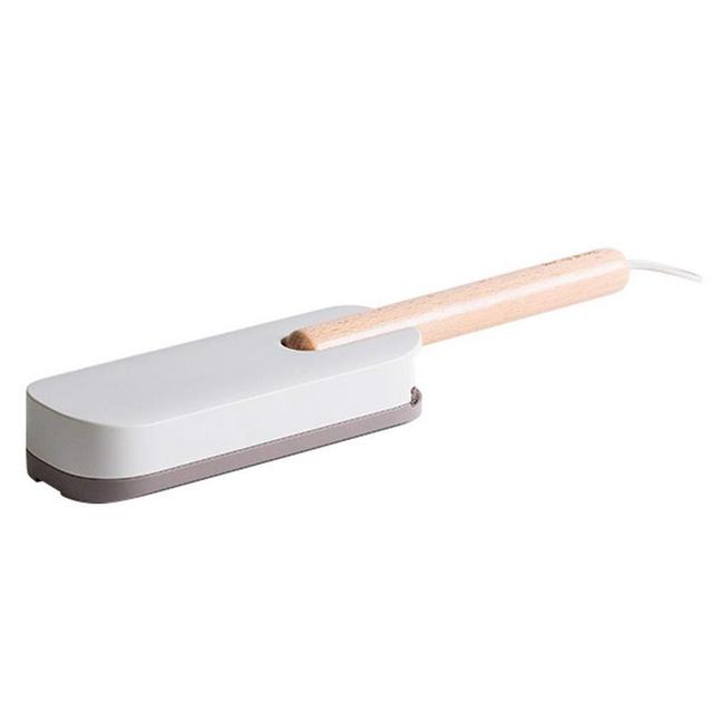 Reusable Pet Hair and Lint Remover Brush for Bed, Couch, Sofa, Furniture with Self Cleaning Base and Wooden Handle