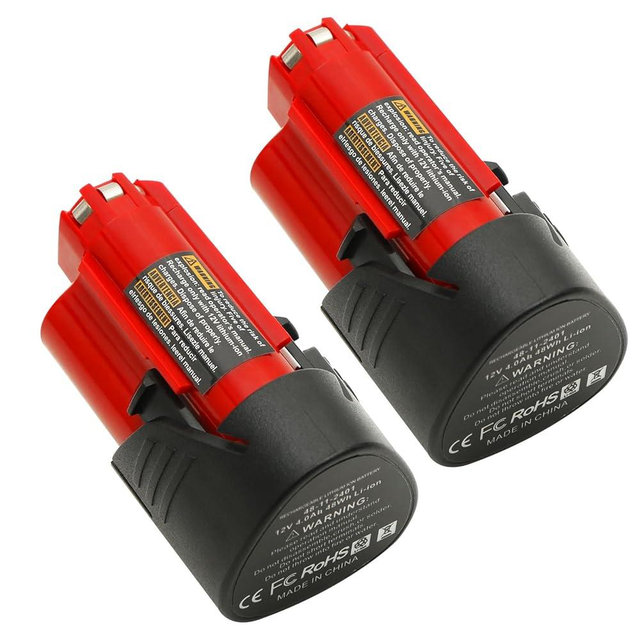 UADCA 2 Pack M12 4.0Ah Replacement Battery for Milwaukee 12V M12 Lithium Ion Battery Xc 48-11-2420 48-11-2440 48-11-2402 48-11-2411 48-11-2412 Cordlees Power Tools