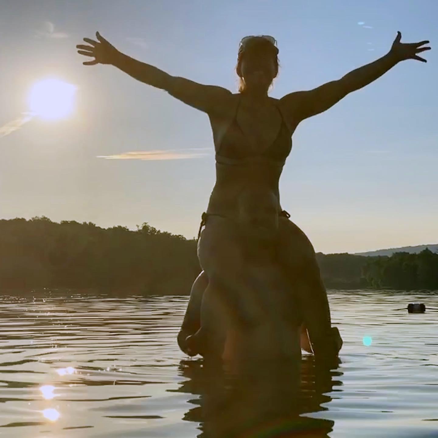 swimming at an RV campground