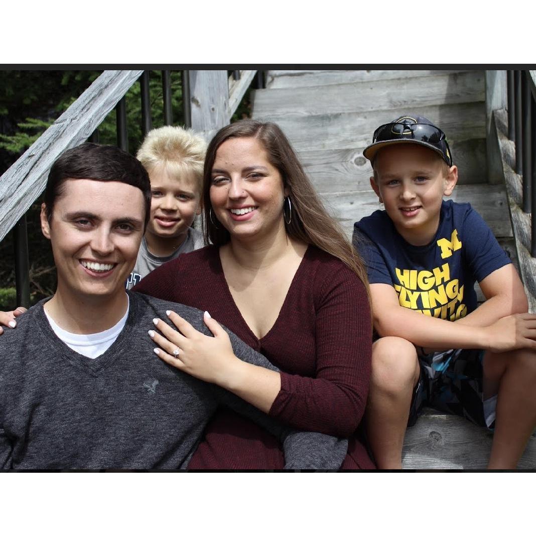 Maddie's cousins Jack (left) and Charlie (right) hung out while their mom took engagement photos.