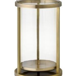 Metal Frame Hurricane, Small, Antique Brass