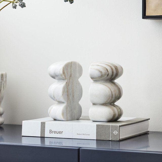 Kali Marble Bookends, Set of 2