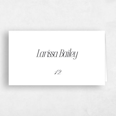 White Wedding Place Card - Marion