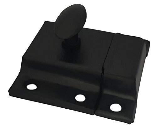 QCAA Oval Turn Cabinet Latch, for Cupboard & Other Furniture, Small, Matte Black, Made in Taiwan, 1 Pack