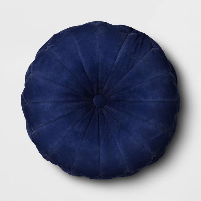 Oversized Round Velvet Floor Pillow Navy - Opalhouse™
