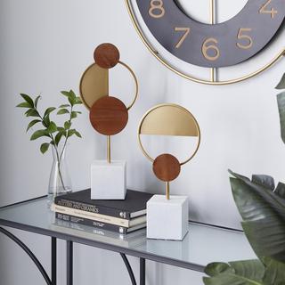 2-Piece Abstract Circular Sculpture Set