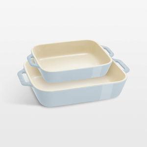 Staub Patel Blue 2-Piece Rectangular Baking Dish Set + Reviews | Crate & Barrel