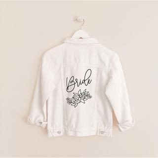 Bridal Floral Silhouette Denim Jacket