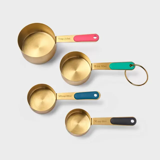 4pc Metal Measuring Cup Set Gold - Tabitha Brown for Target: Stainless Steel, Dishwasher-Safe, Tabitha Brown Collection