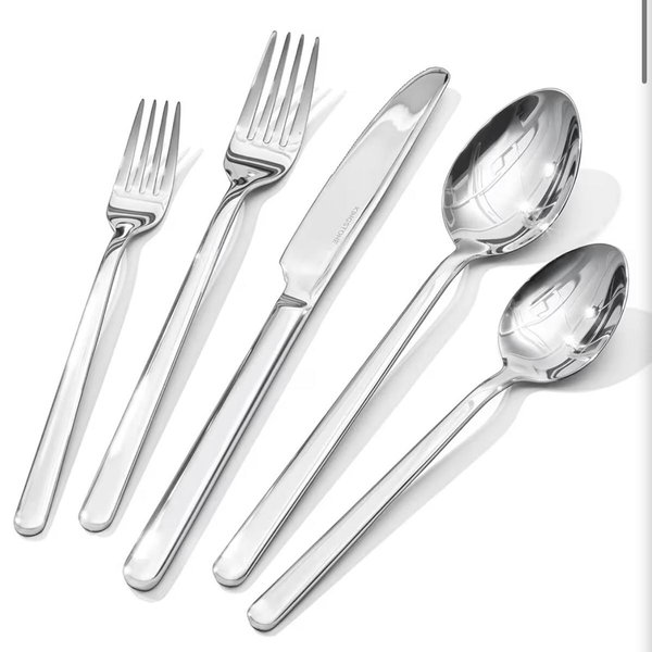 KINGSTONE 40 Piece Silverware Set, Flatware Set for 8, 18/10 Stainless Steel Cutlery Set Mirror Polished Modern Design Dishwasher Safe