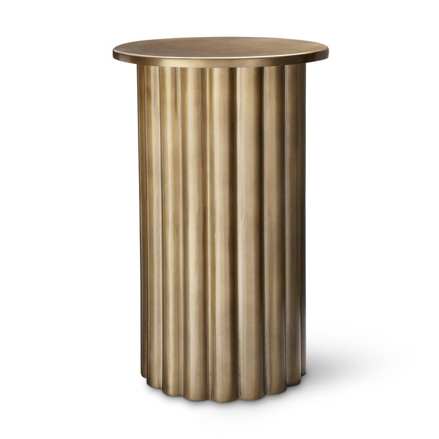 18" x 12" Metal Scalloped Plant Stand Gold - Hilton Carter for Target