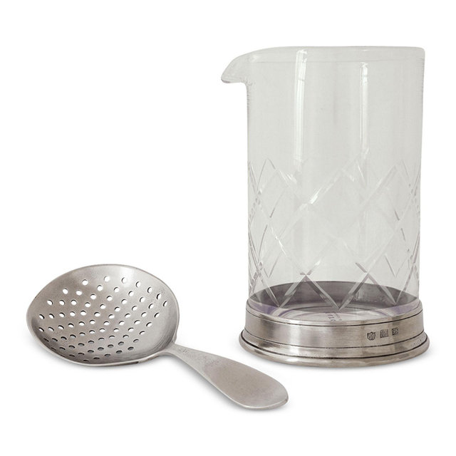 MATCH Crystal Mixing Glass and Cocktail Strainer Set