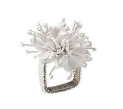 Starburst Napkin Ring in White, Set of 4