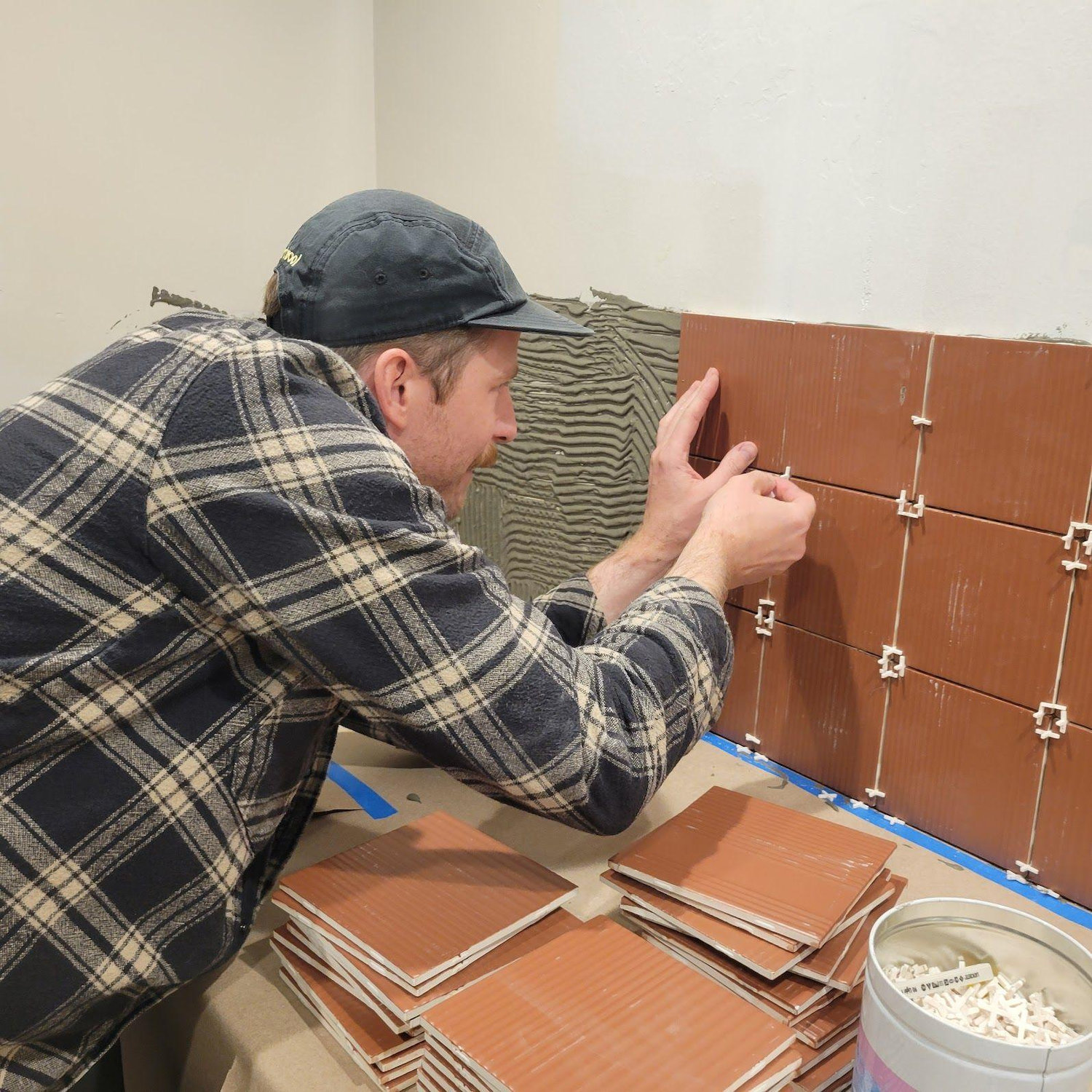Tiling the laundry room!