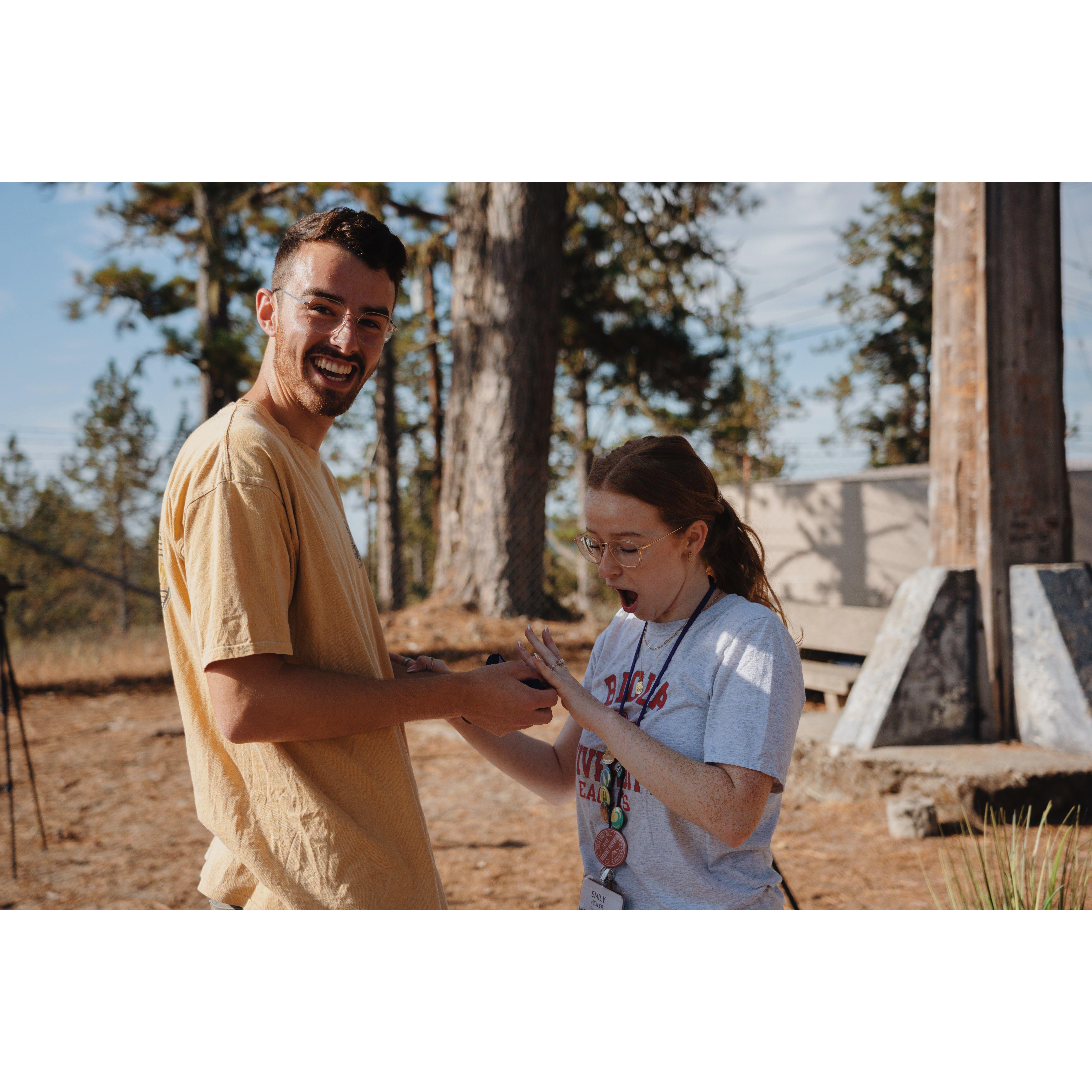 The proposal- Aug. 2, 2022- Mount Hermon Christian Camp, CA