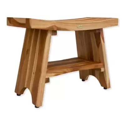 EcoDecors™ Serenity 24-Inch Teak Shower Bench with Shelf in Natural