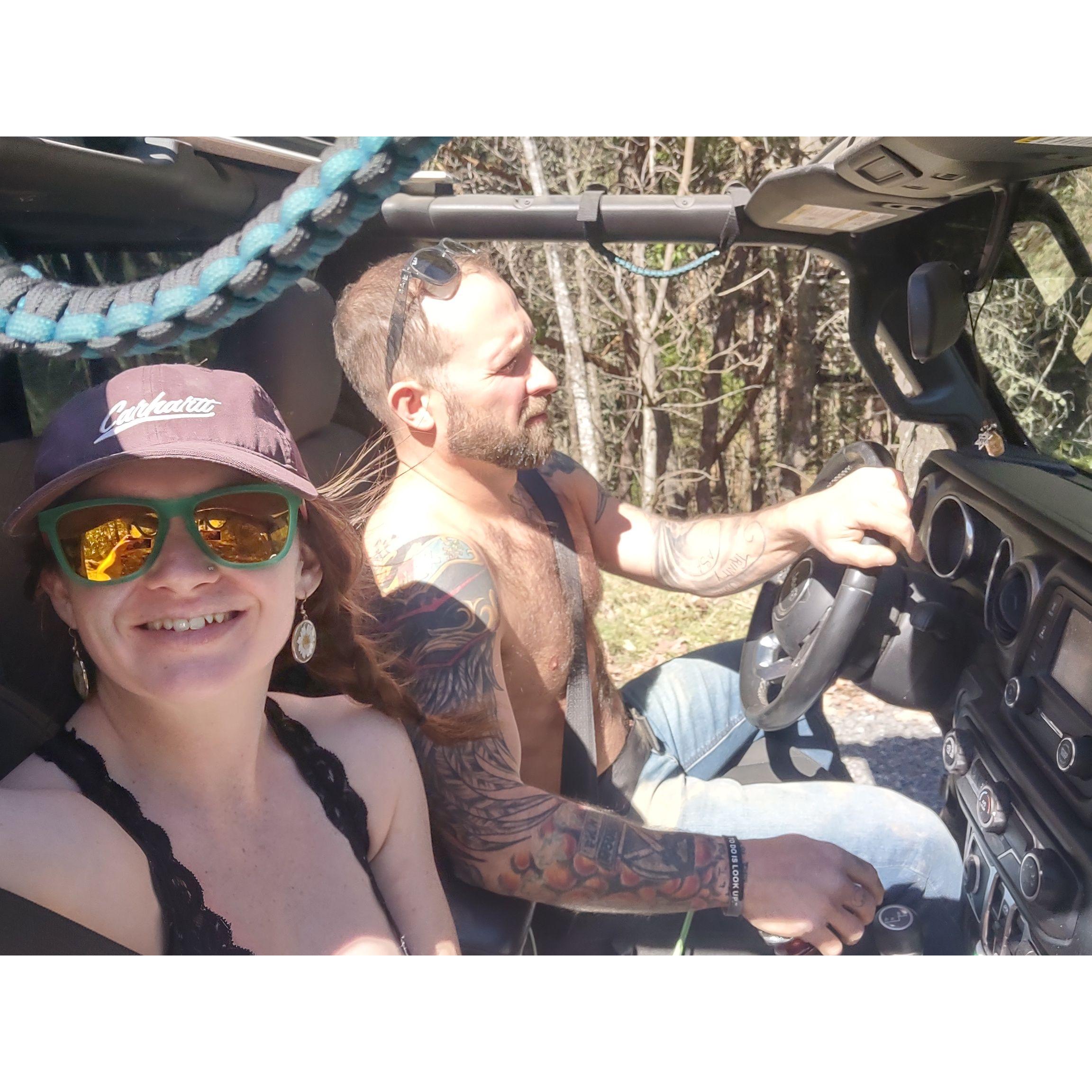Hunting for morels is more fun topless in a topless Jeep.