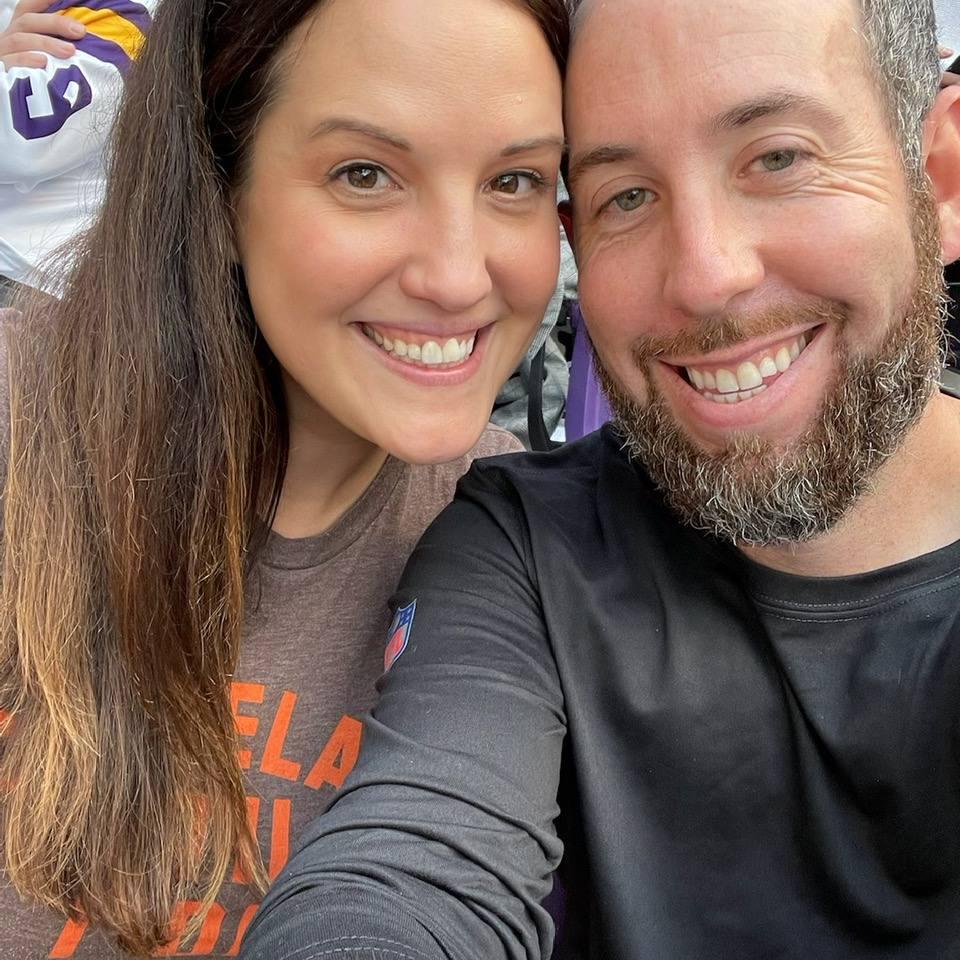 Our first Cleveland Browns game at Vikings stadium.