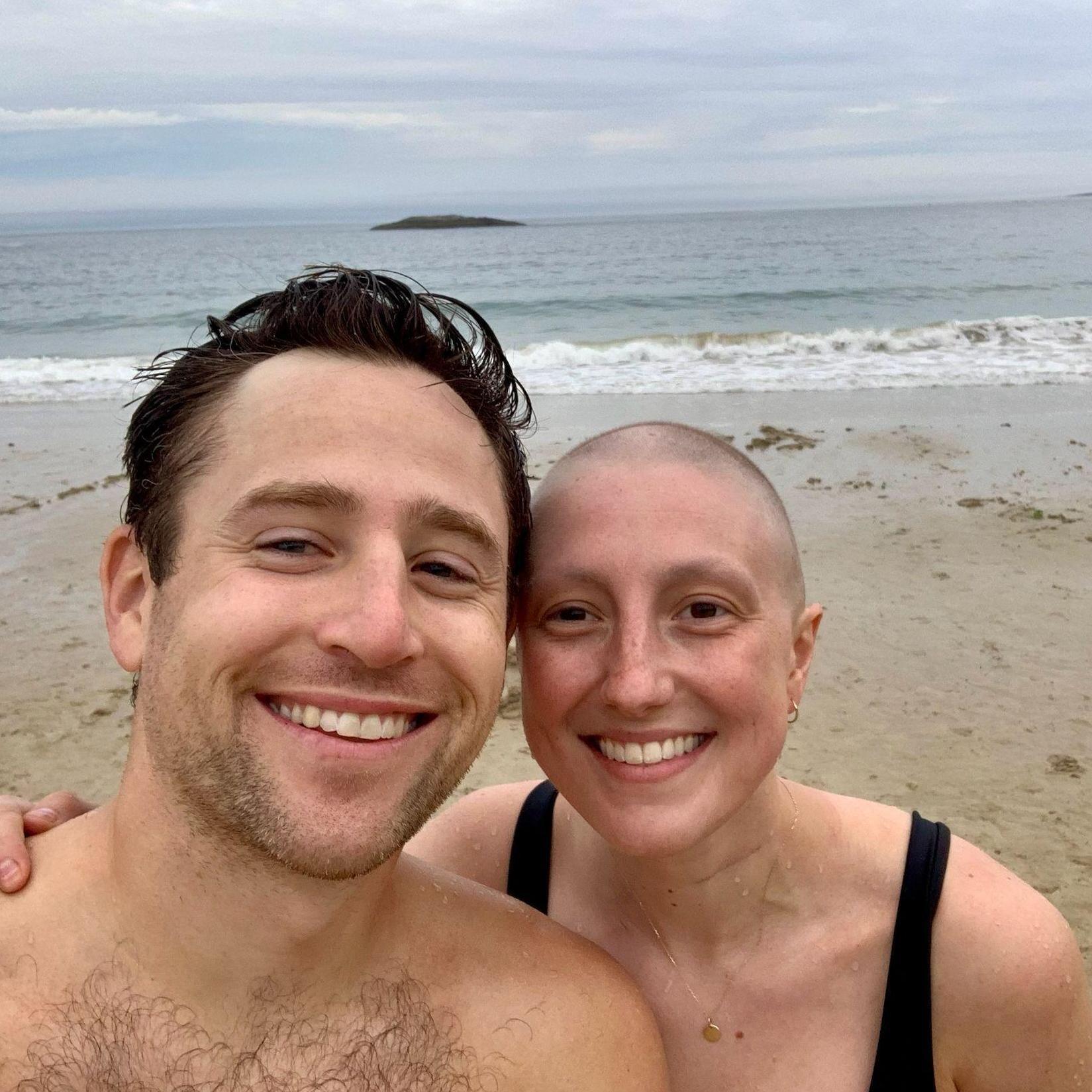 Polar plunge at Sand Beach in Acadia!