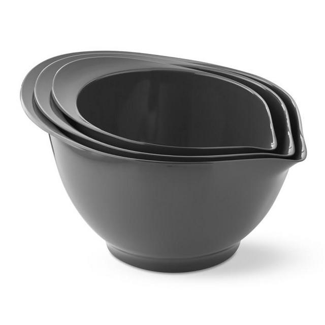 Melamine Pour Spout Bowls, Set of 3, Grey