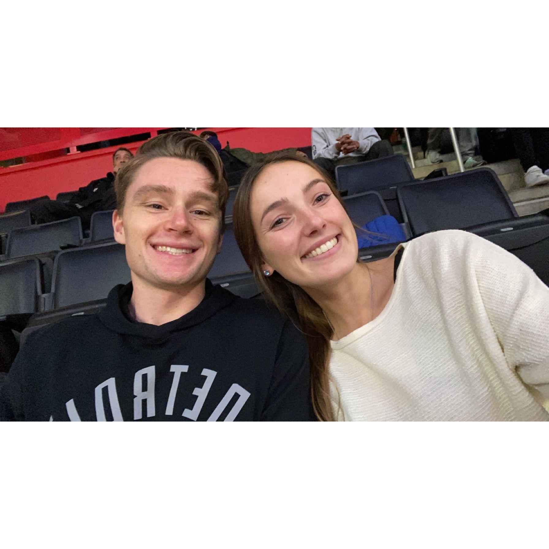 Pistons game with Josh's fam