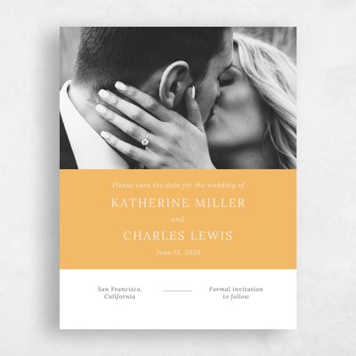Mustard, Yellow Wedding Save the Date - Stevens Photo