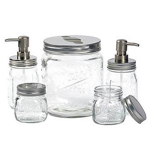 Mason Jar 5-Piece Glass Bath Ensemble