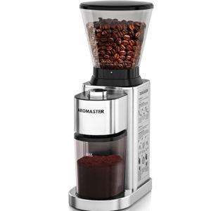 Aromaster Burr Coffee Grinder with 48 Gind Settings, Conical Coffee Bean Grinder for Home Use,Stainless Steel,40 Seconds Adjustable Timer,Anti-static,Easy to Clean with Brush