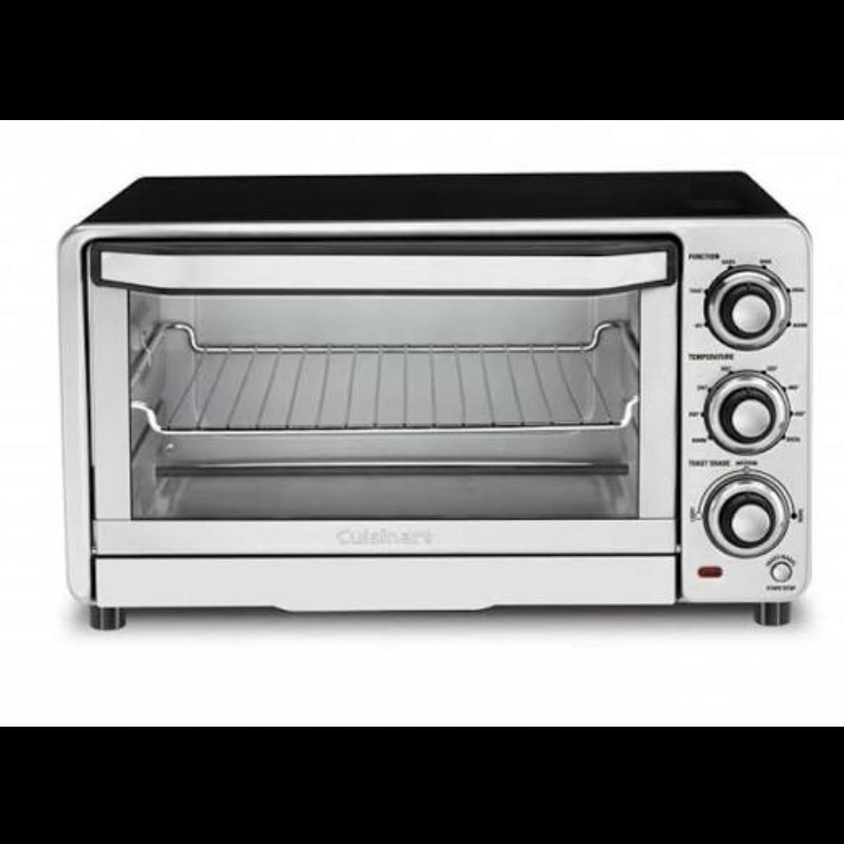 Cuisinart Custom Classic Toaster Oven Broiler, 1800 Watt Countertop Toaster Oven to Bake, Broil, and Toast, Non-Stick Interior, Consistent Toast Control, Brushed Stainless Steel/Black, TOB-40N