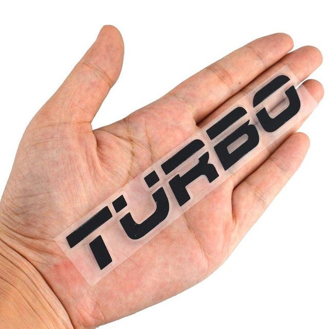 EmbRoom 1pcs Turbo Decal Vinyl Sticker|Cars Trucks Laptop| Black |5.3 x 1 in (Black)