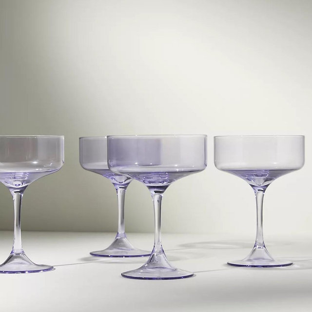 Morgan Coupe Glasses, Set of 4, Lilac