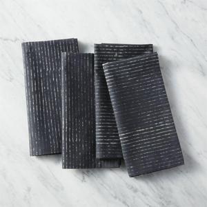 set of 4 grey stripe napkins