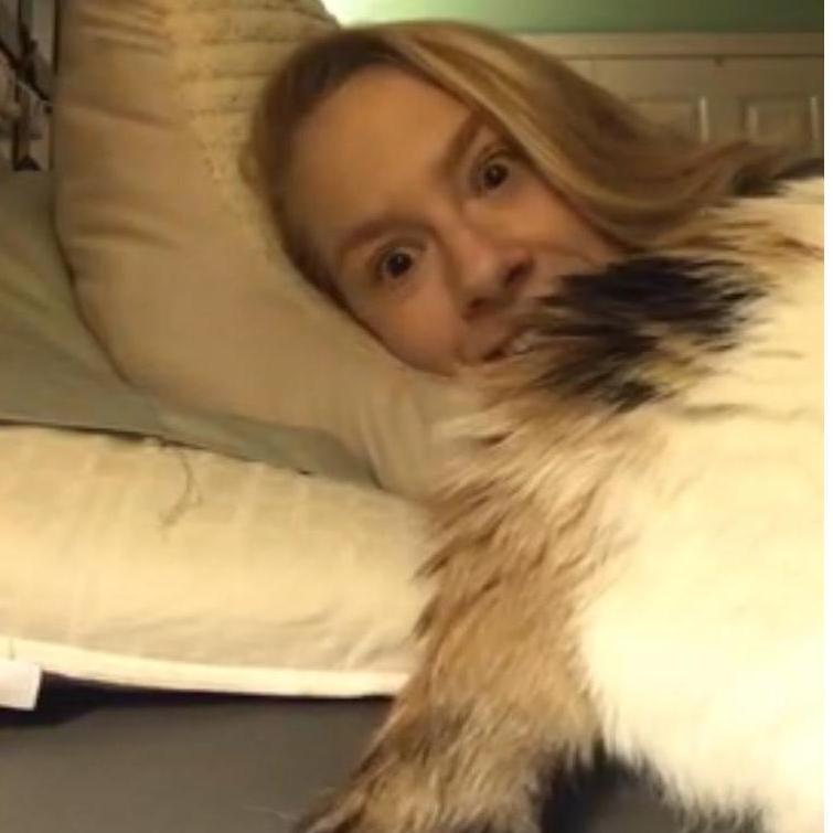 Almost every night on our FaceTime calls, Peka (Nicole's cat) photobombs the call.