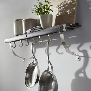 J.K. Adams Grey Wall Mounted Pot Rack