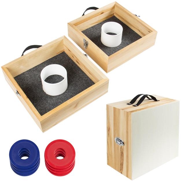 Best Choice Products Wood Washer Toss Game Set Outdoor Backyard Party Games