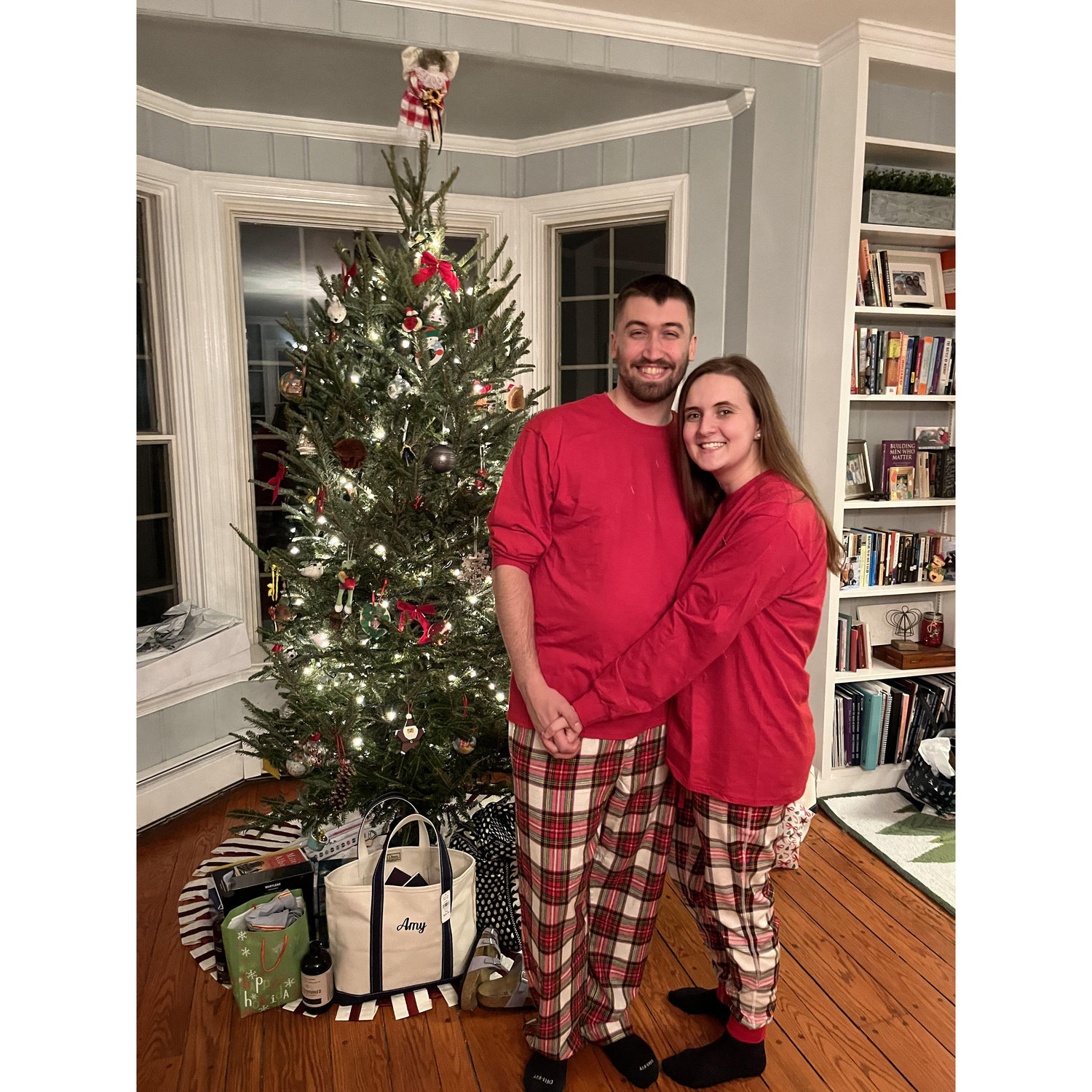 Our first Christmas together complete with matching PJ's
