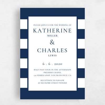Blue Classic Wedding Invitation - Potter Frame
