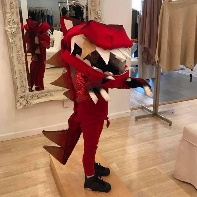 Camila asked to be a dinosaur so I made her THEE coolest dino on the block